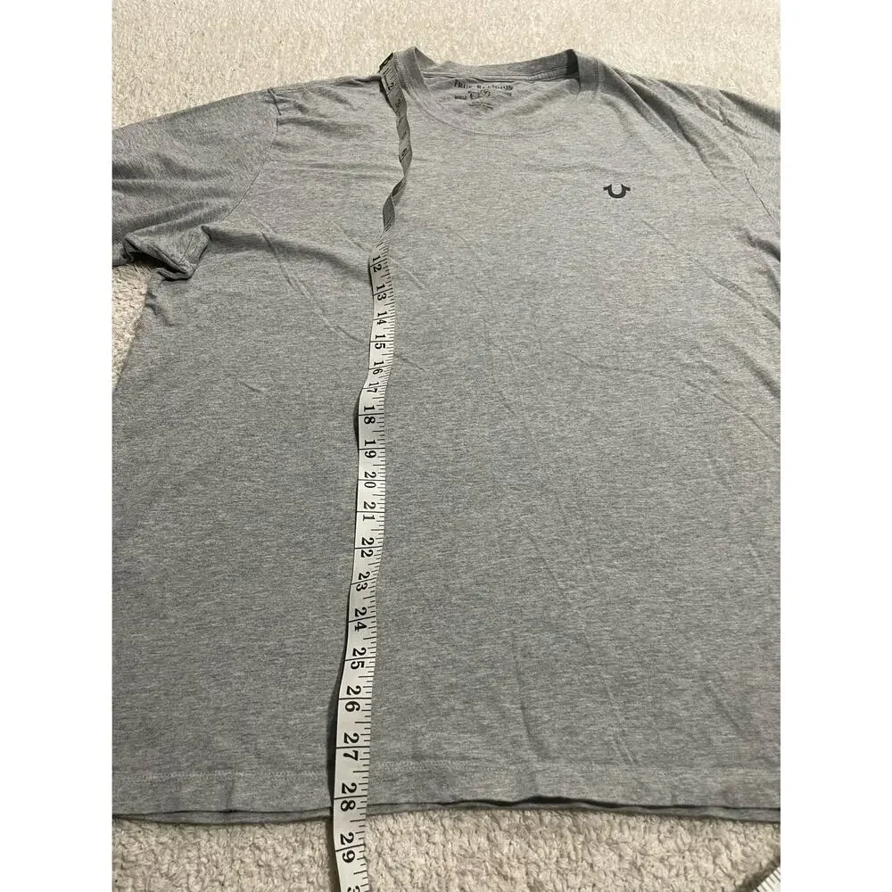 True Religion Men's Size XXL Logo TR Tee T-Shirt Heather Gray